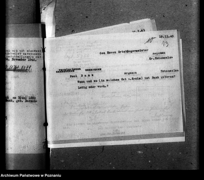 Obraz 17 z jednostki "Korespondencja w sprawie miejscowych Niemców, którzy zginęli w 1939 roku A - Z"