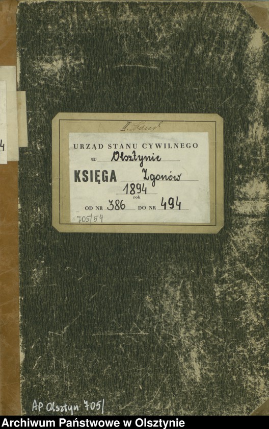 image.from.unit.number "Sterbe-Haupt-Register Tom II,Nr 386 - 494"