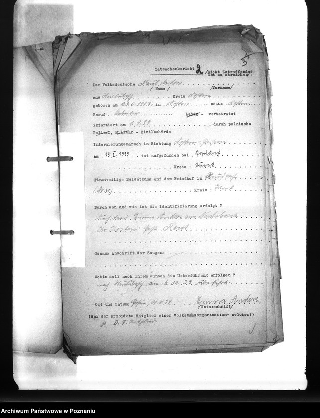 Obraz 7 z jednostki "Wykazy miejscowych Niemców, którzy zginęli w 1939 roku A - P"