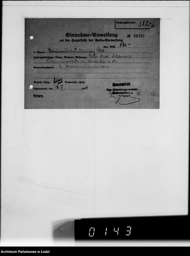 Obraz 13 z jednostki "Lager 39. Matratzen, Daunensteppdecken [Kwity i listy przesyłkowe]"