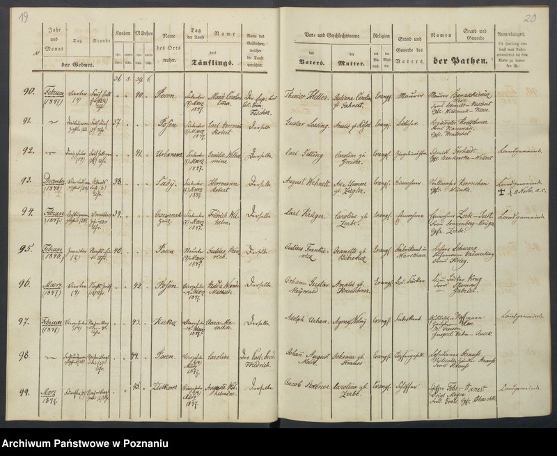 Obraz 13 z jednostki "[Akta urodzeń i chrztów, zapowiedzi i ślubów, zgonów i pogrzebów]"