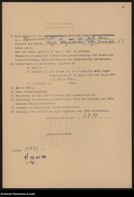 Obraz 9 z jednostki "Szyja Klajnbaum - drobna sprzedaż mięsa"