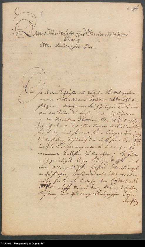 image.from.unit.number "Posmahlen H. [Haupt] A. [Amt] Brandenburg. Acta den Consens zu einem Anlehen von 1000 Rthl. [Reichsthaler]"