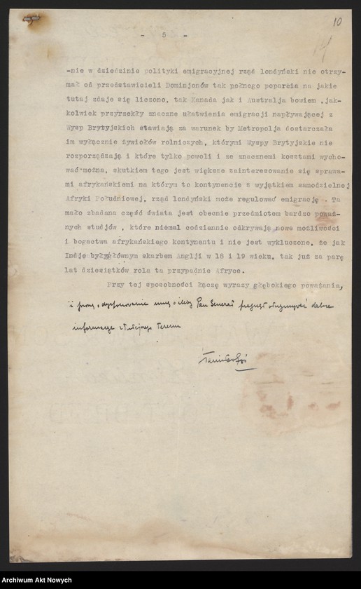 image.from.unit.number "Łoś Stanisław, pracownik Poselstwa RP w Londynie. Polityka międzynarodowa. Wielka Brytania wobec spraw polskich."