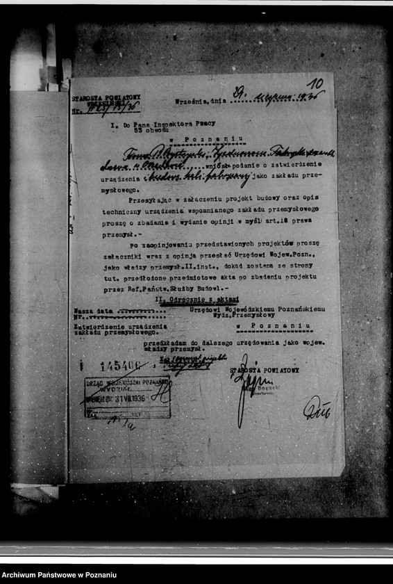 Obraz 14 z jednostki "Zatwierdzenie zakładu przemysłowego /Budowa magazynu/ fabryki drzewa/ / Bystrzyckiego w Orzechowie Zjednoczone Fabryki Przeróbki Drzewa"