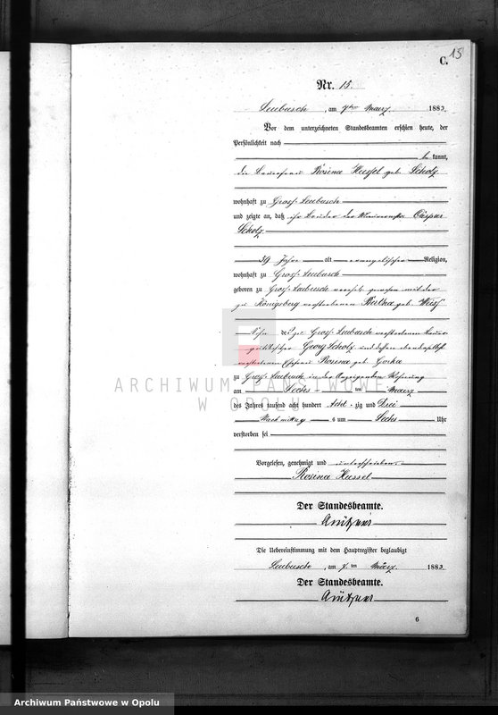 image.from.unit.number "Sterbe-Neben-Register Standes-Amt Leubusch 1883"