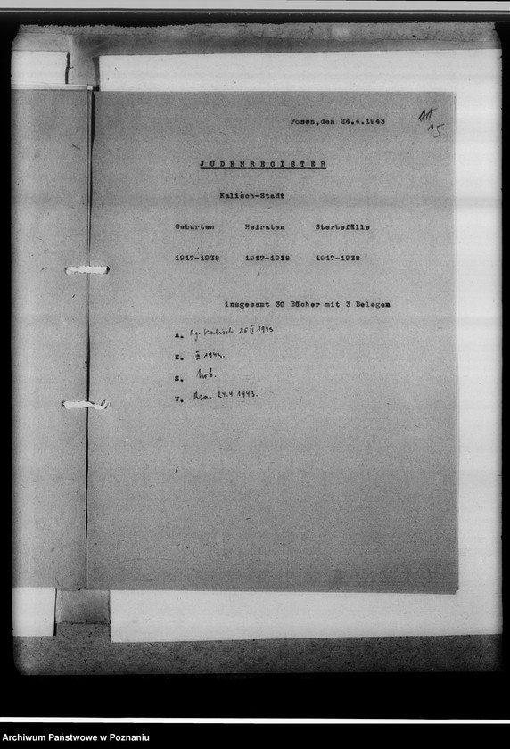 Obraz 19 z jednostki "Register der Juden, Dissidenten und Kirchenbuchduplikate [powiat kaliski]"