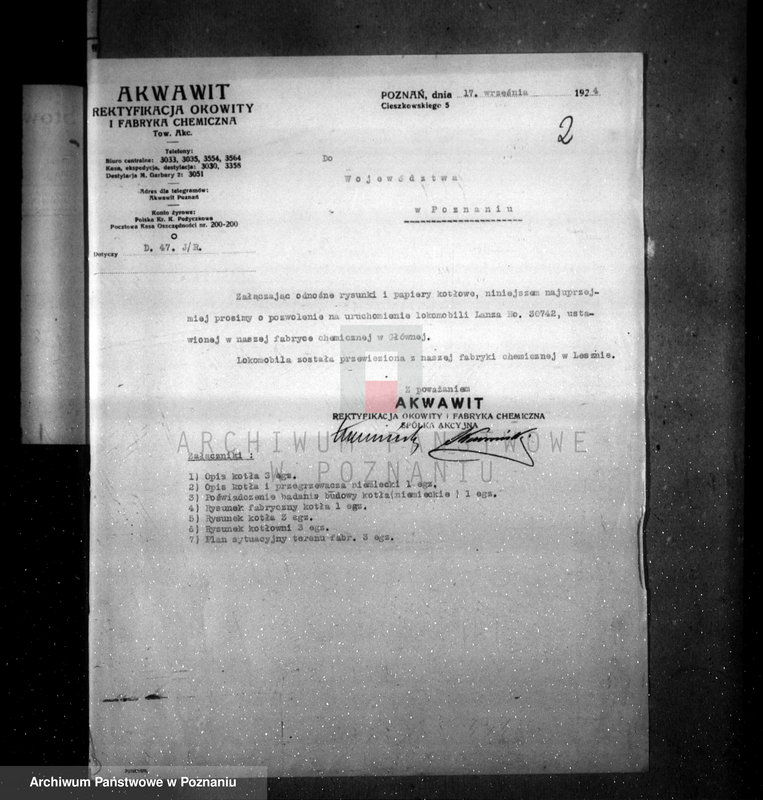 Obraz 6 z jednostki "Firma "Akwawit" Towarzystwo Akcyjne W Poznaniu nr woj. 2219"
