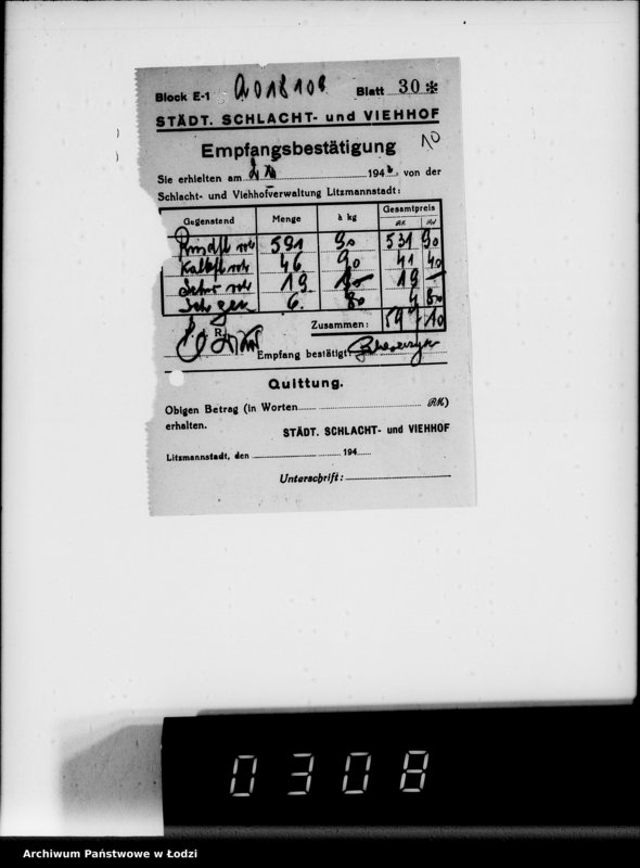 Obraz 14 z jednostki "Lebensmitteleinkauf. Aufträge, [Lieferscheinen und Rechnungen] 18051-18110"