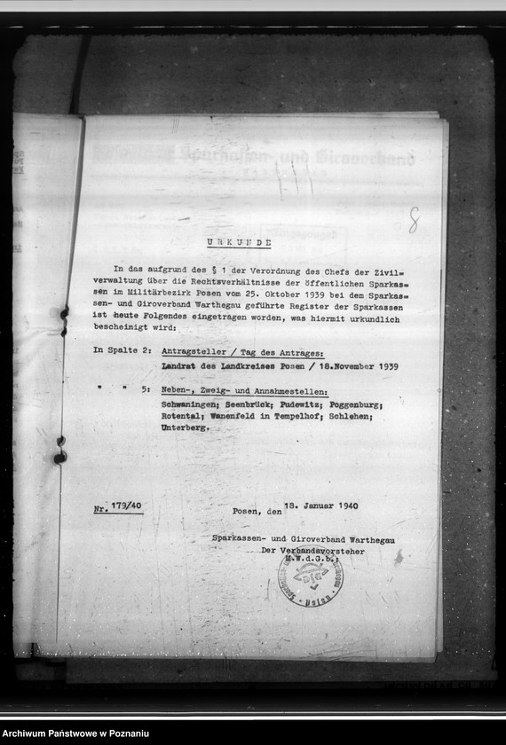 Obraz 12 z jednostki "Sparkassen und Giroverband Wartheland"