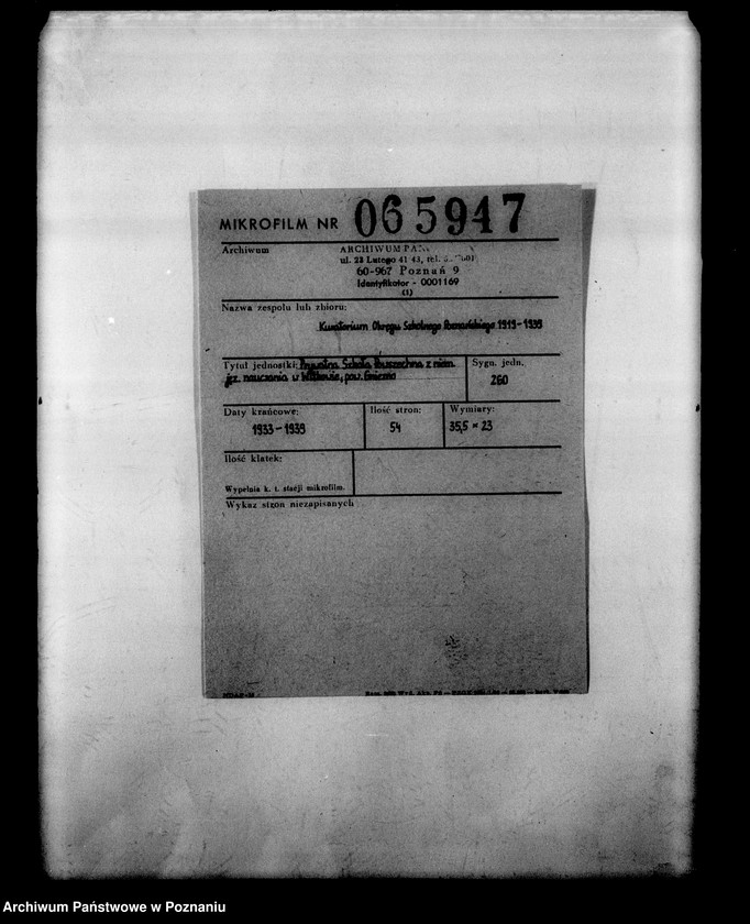 Obraz 2 z jednostki "Prywatna Szkoła Powszechna z niemieckim językiem nauczania w Witkowie, powiat Gniezno"