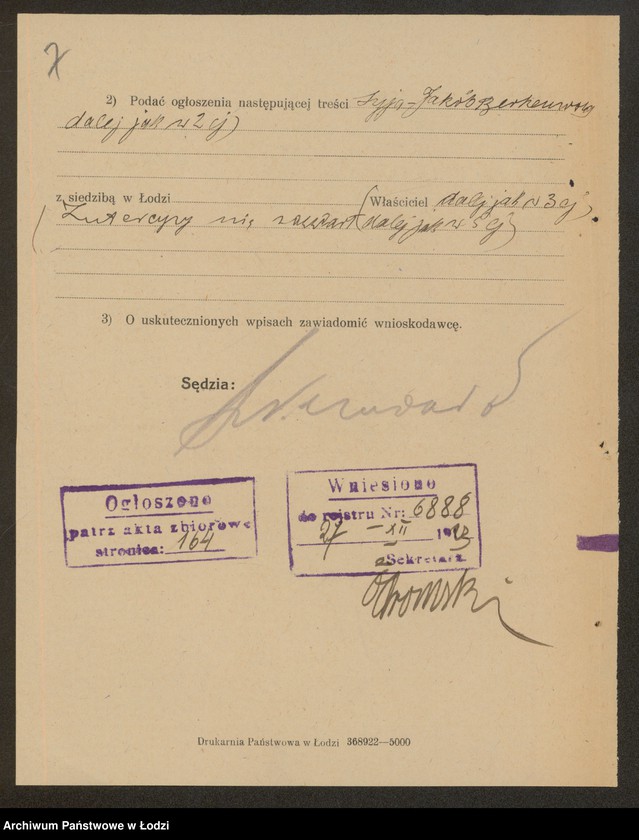 Obraz 9 z jednostki "Szyja Jakób Berkenwald – pracownia haftów i bielizny"