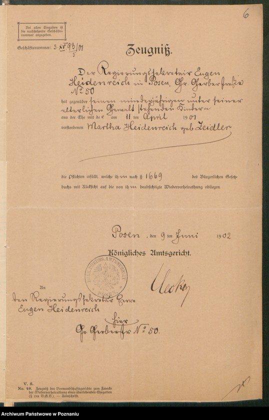 Obraz 8 z jednostki "[Dokumenty dostarczone przez narzeczonych do zawarcia związku małżeńskiego za 1902 rok. Tom X]"