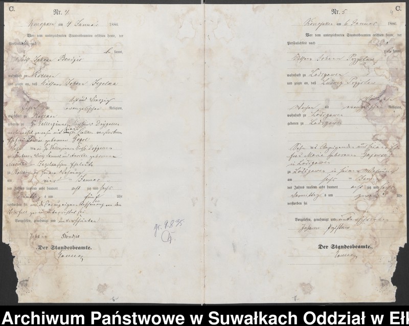 image.from.unit.number "Sterbe-Haupt-Register des Königlichen Preussischen Standes-Amtes Belzonzen Kreis Johannisburg"