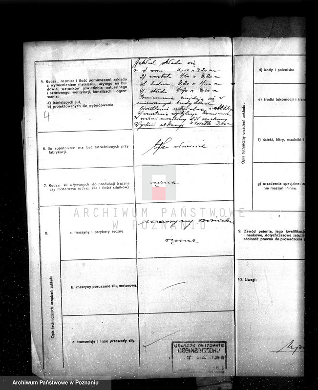 Obraz 8 z jednostki "Zatwierdzenie zakładu przemysłowego /rzeźni/ Dzierbiński Alfons - Ujście pow. Chodzież"