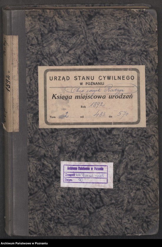 Obraz 2 z jednostki "Księga urodzeń t. II"