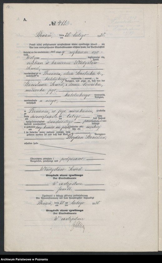 Obraz 16 z jednostki "Księga urodzeń odpis tom II [Rejestr poboczny urodzeń]"