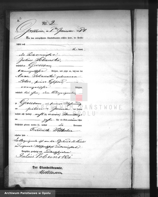 image.from.unit "Księga Urodzeń (pierwopis) U.S.C. Grodków 1884 rok"