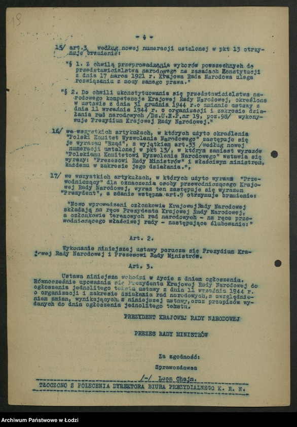 Obraz 20 z jednostki "[Materiały Ignacego Logi - Sowińskiego posła do Krajowej Rady Narodowej i Sejmu Ustawodawczego]"