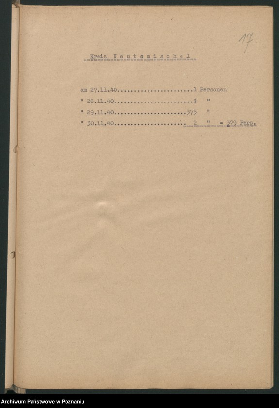 Obraz 20 z jednostki "[Wysiedlanie Polaków w poszczególnych powiatach "Kraju Warty"]"