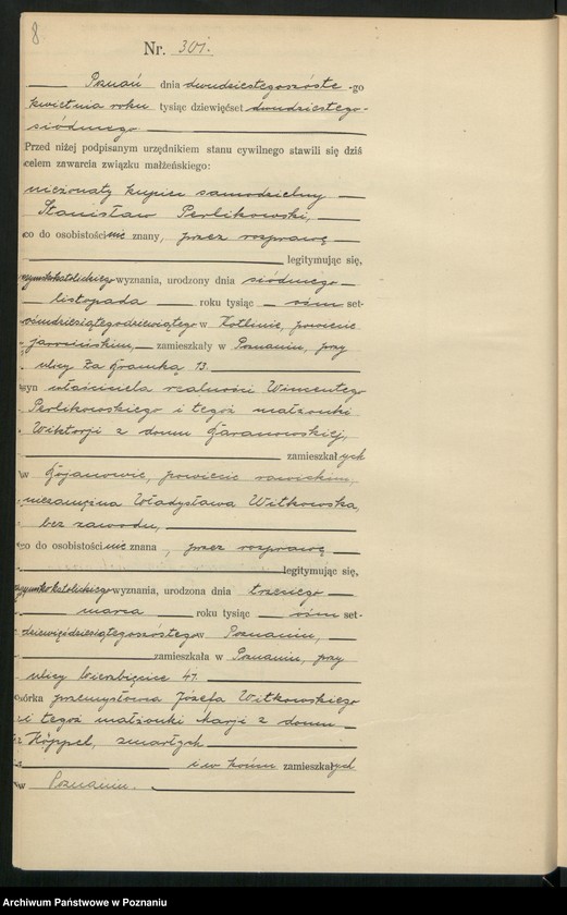 Obraz 10 z jednostki "Księga miejscowa małżeństw tom II [Rejestr główny małżeństw]"