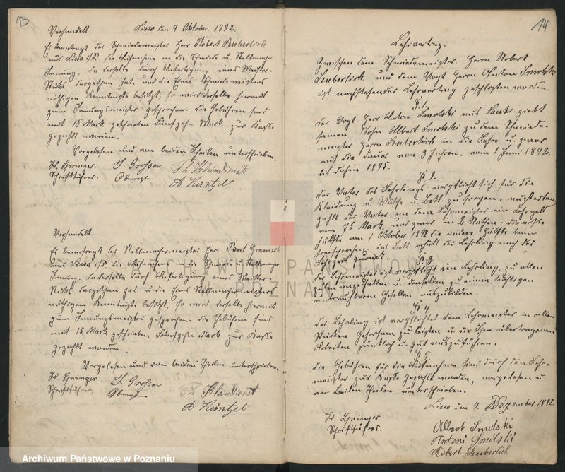 image.from.unit.number "Geschäftsbuch der Schmiede und Stellmacher Innung. [Protokolarz cechu - wpisy uczniów, zebrania kwartalne, itd.]"