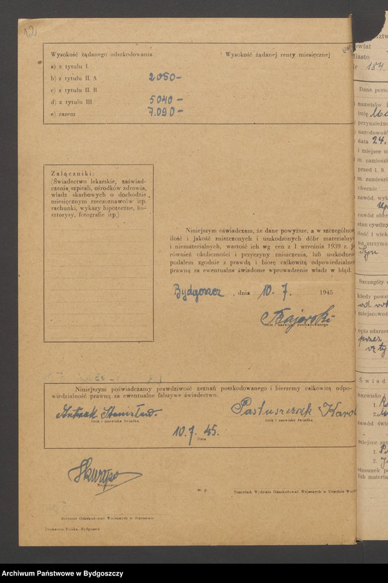 image.from.unit.number "Kwestionariusz dotyczący rejestracji szkód wojennych, nr 181-240"