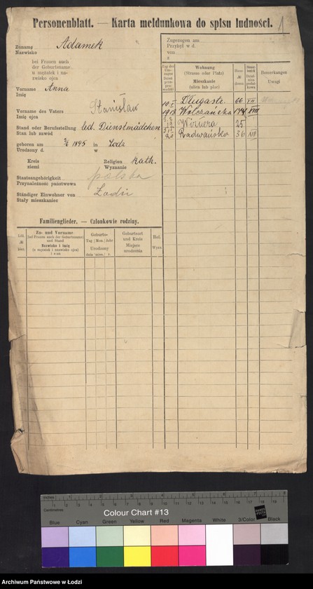 Obraz 3 z jednostki "[Spis ludności Łodzi] Adamek - Adaś"