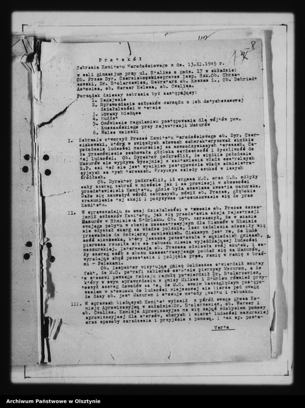 image.from.unit.number "Protokóły i sprawy różne Okręgowego Komitetu Narodowościowego i pow."