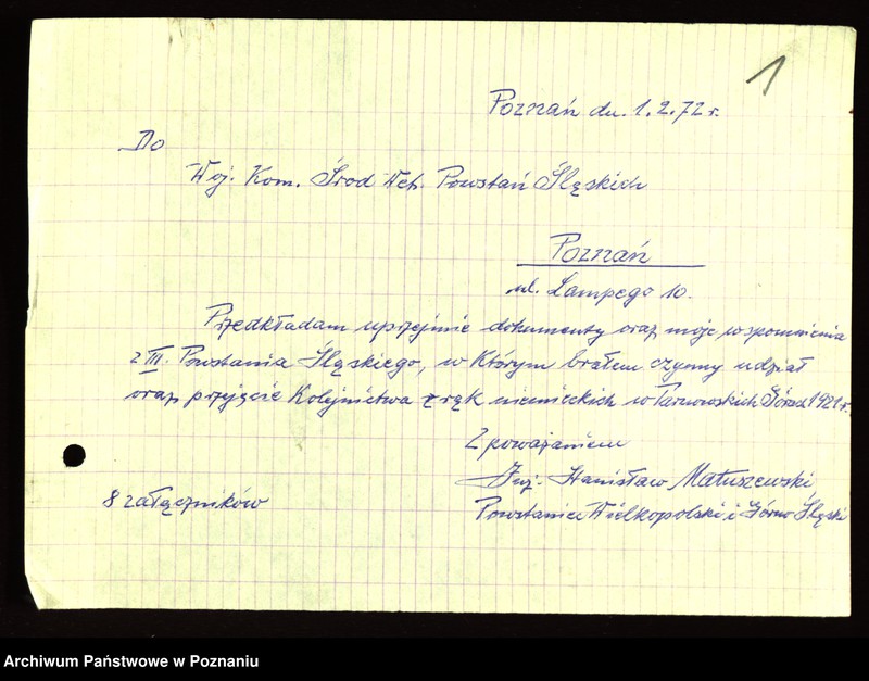 Obraz 9 z jednostki "Życiorys i wspomnienia inż. Stanisława Matuszewskiego powstańca wielkopolskiego i śląskiego."