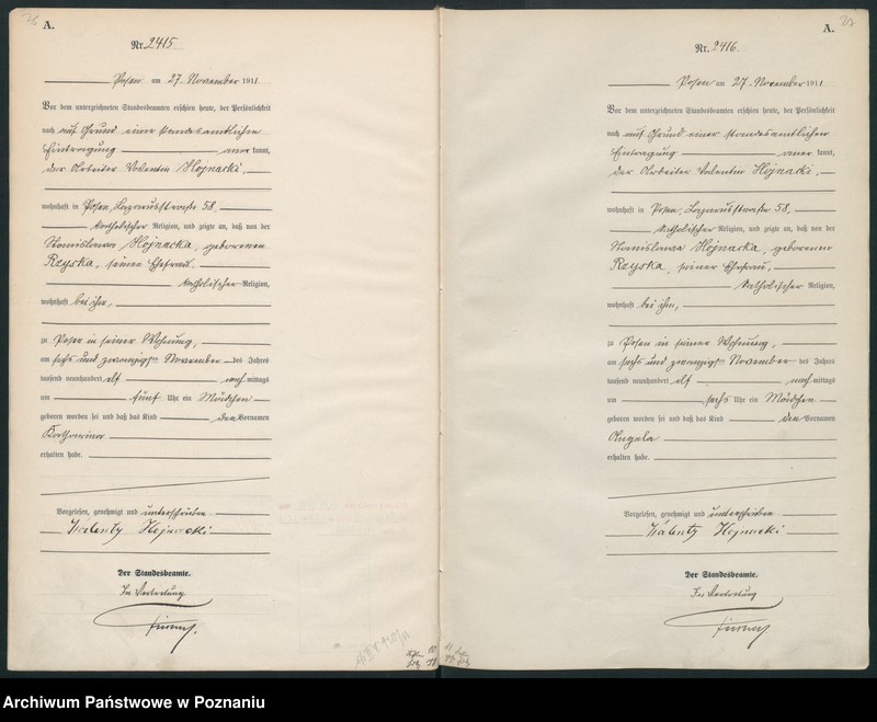 Obraz 17 z jednostki "Księga miejscowa urodzeń tom VI [Rejestr główny urodzeń]"