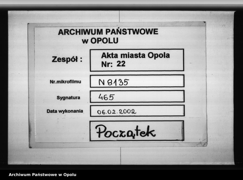 Obraz 1 z jednostki "Acta des Magistrats zu Oppeln ueber die Frage ob die ehemalige Minoritten Innsel Polko zum Lande oder zum städtischen Verbande gehören? 1813"
