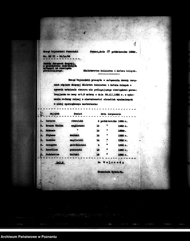 Obraz 5 z jednostki "Majątek Jankowo /Ludwiniec/ powiatu mogileńskiego wyłączenie z art. 5 ustawy o wykonaniu reformy rolnej"