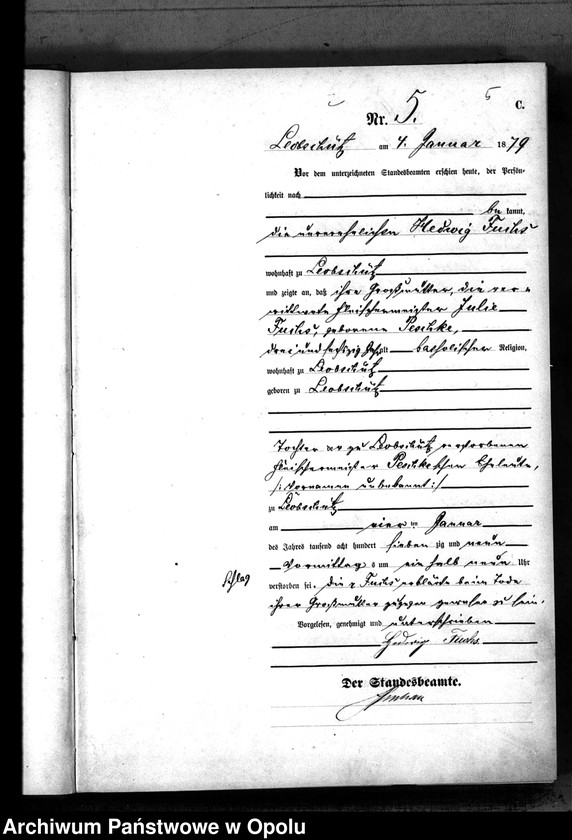 image.from.unit.number "[Urząd Stanu Cywilnego w Głubczycach. Ksiega zgonów za rok 1879]"