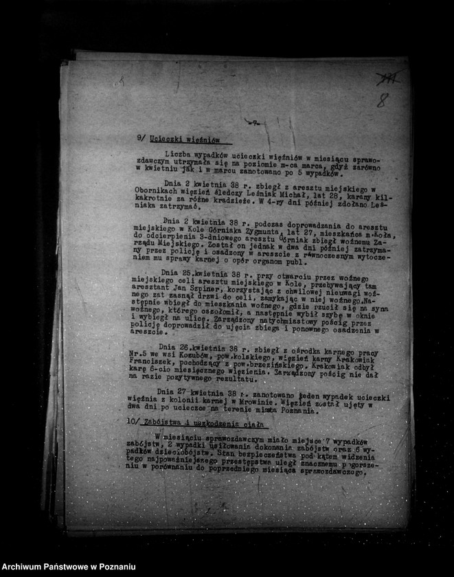 Obraz 12 z jednostki "Sprawozdania ze stanu bezpieczeństwa za miesiąc kwiecień-maj-czerwiec 1938 r."
