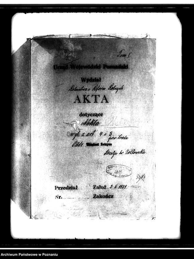 Obraz 4 z jednostki "/Majątek Nekla powiatu średzkiego wyłączenie z art.4 i 5 ustawy o wykonaniu reformy rolnej Rozalia hr. Żółkowski"