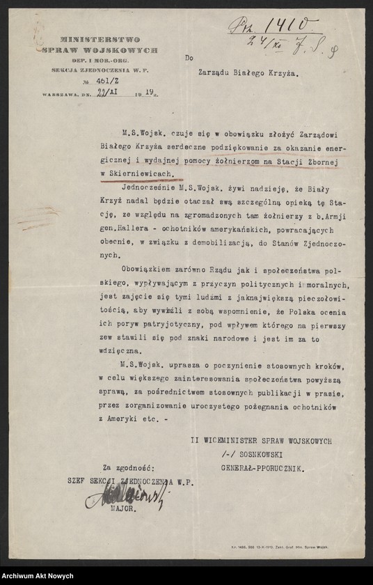 image.from.unit.number "Opieka nad zdemobilizowanymi Hallerczykami. Korespondencja"