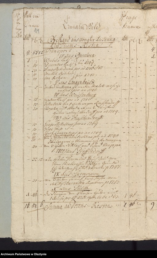 image.from.unit.number "Jahr Kirchen Rechnung der Seehestenschen Kirchen aller Einnahme und Ausgabe wie auch Bau-Rechnung"