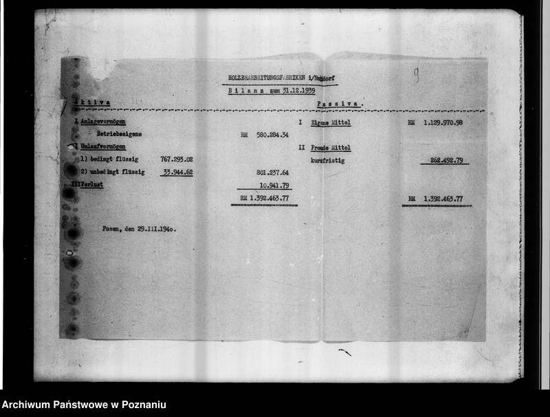 Obraz 13 z jednostki "[Fabryka obróbki drzewnwj w Orzechowie - bilans]."