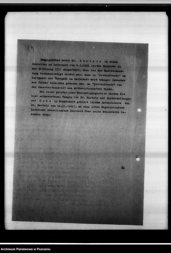 Obraz 18 z jednostki "Rückgabe des Besitztums "Gottesfreude" in Schmäkert an den Superintendenten i.R. Leibrandt in Breslau."