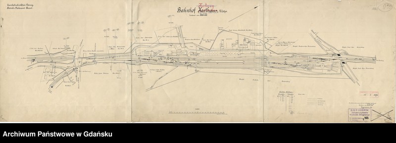 image.from.unit.number "Eisenbahndiretkion Danzig. Betriebs Nebenamt Berent. Bahnhof Karthaus. Westpr. Zustand vom August 1916"