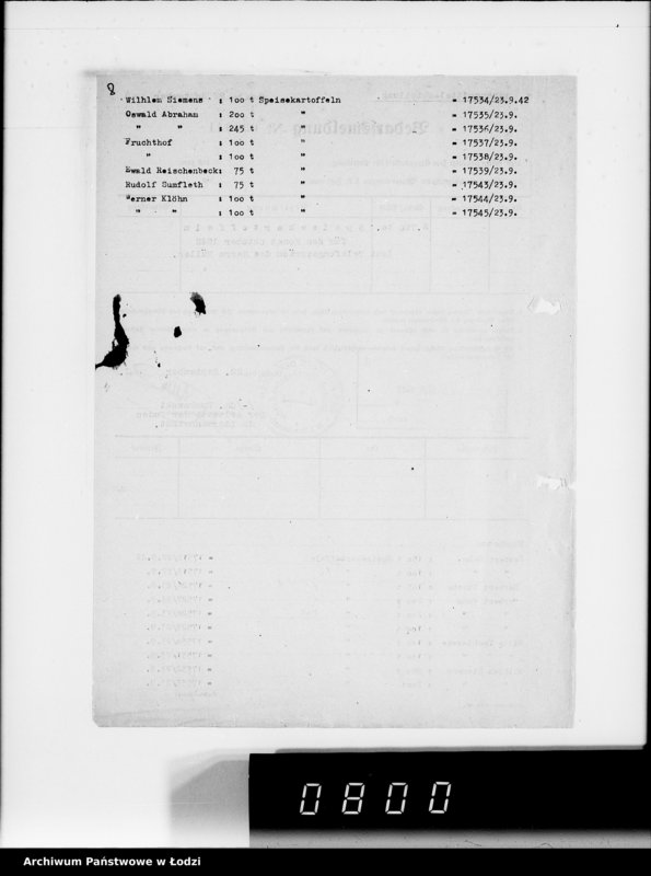 image.from.unit.number "Lebensmitteleinkauf. Aufträge, [Lieferscheinen und Rechnungen] 17526-17545. [Zamówienia i dostawa ziemiopłodów do Getta]"