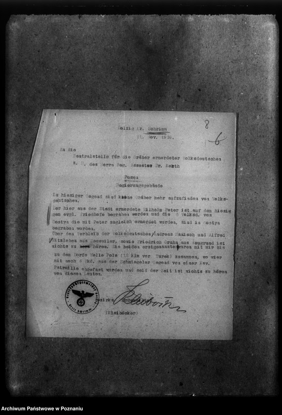 Obraz 12 z jednostki "Korespondencja w sprawie Niemców, którzy zginęli w 1939 roku w różnych powiatach"