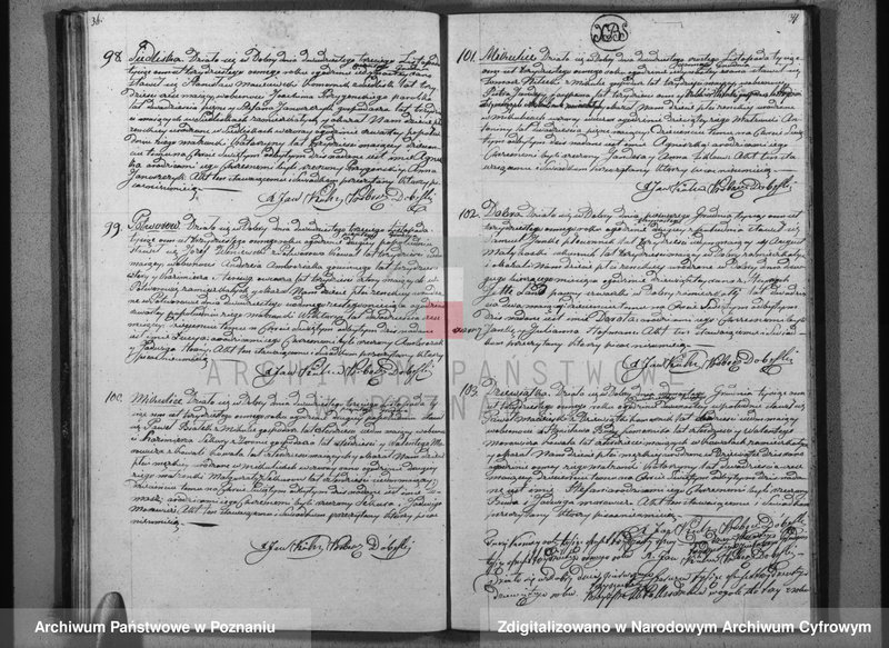Obraz 20 z jednostki "Księga urodzeń, małżeństw i zgonów"
