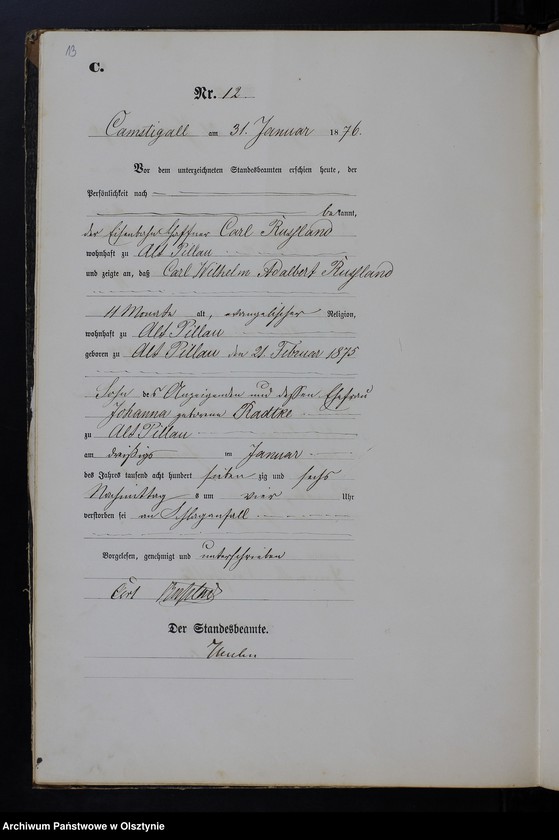 image.from.unit.number "Sterbe-Haupt-Register Tom I,Nr 1 - 82"