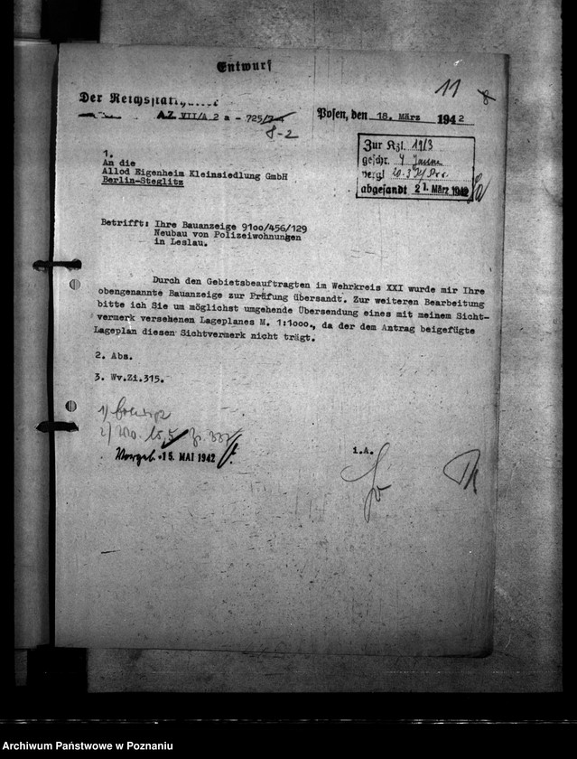 Obraz 15 z jednostki "Finanzierungshilfe. Antrag der Stadt Leslau (Włocławek)"