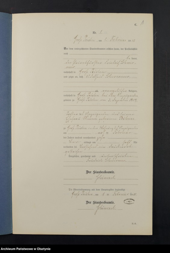 image.from.unit.number "Sterbe-Neben-Register Nr 1 - 22"