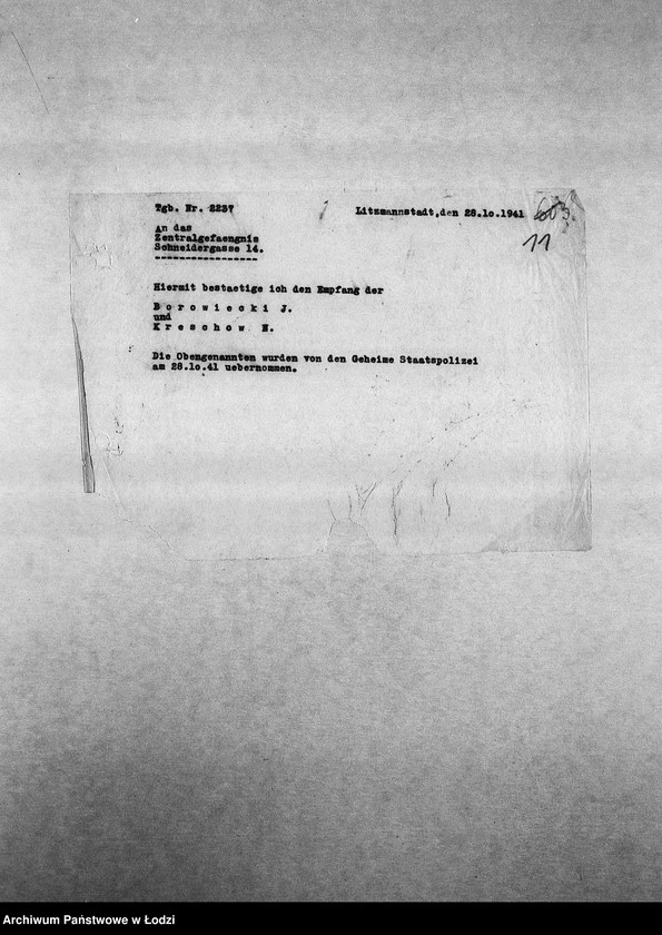 Obraz 14 z jednostki "[Korespondencja PSŻ z Centralnym Więzieniem]"