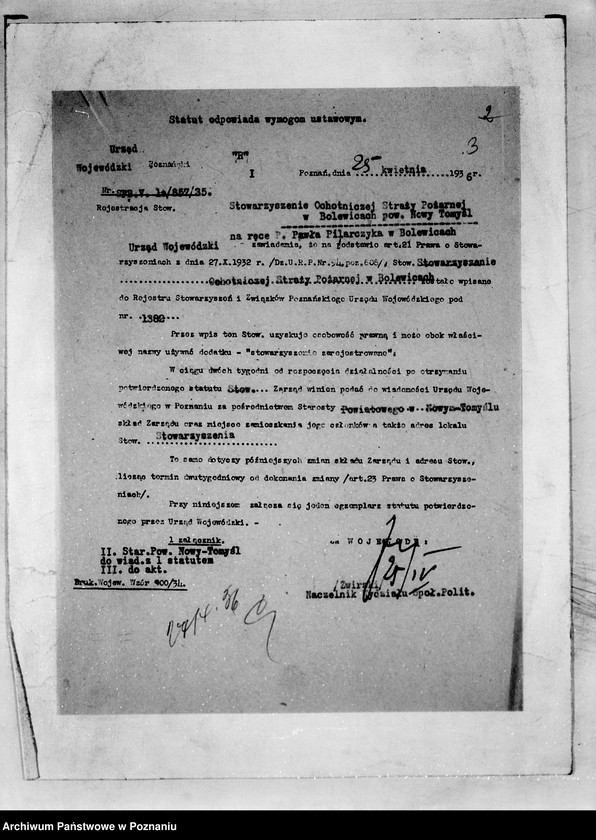 Obraz 7 z jednostki "/Stowarzyszenie ochotniczej straży pożarnej powiatu nowotomyskiego/ litery od B-N"