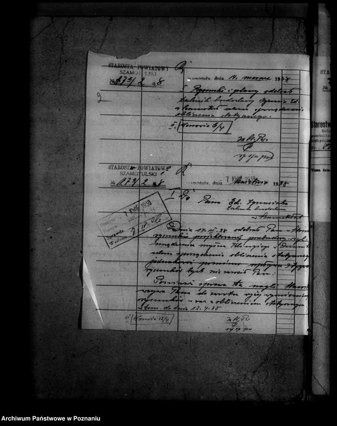 Obraz 6 z jednostki "Zatwierdzenie projektu zmiany zakładu przemysłowego /młyna motorowego/ w Dusznikach powiat szamotulski"